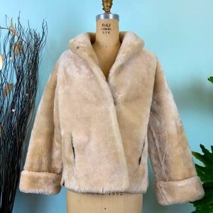 Vintage Faux Fur Winter Short Coat Medium